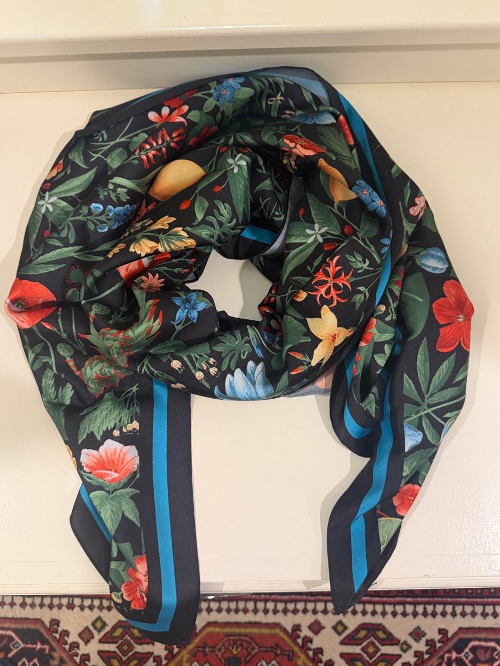 Tuckernuck Noir Botanical Large Scarf EUC